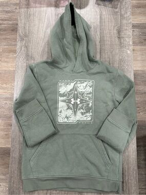 Under Armour Olive Green Kids Hoodie with Compass Graphic
